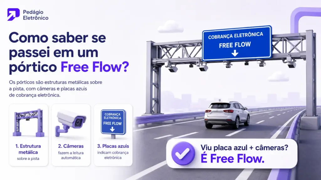 como saber se passei no pórtico free flow?
