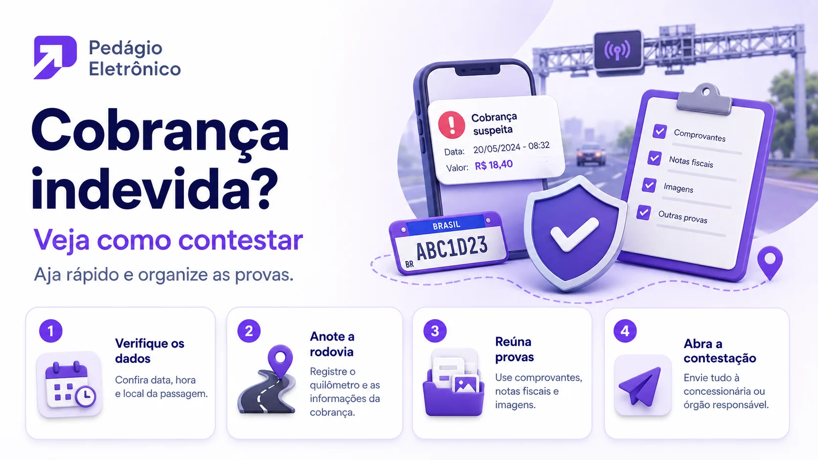 contestar cobrança indevida de pedágio